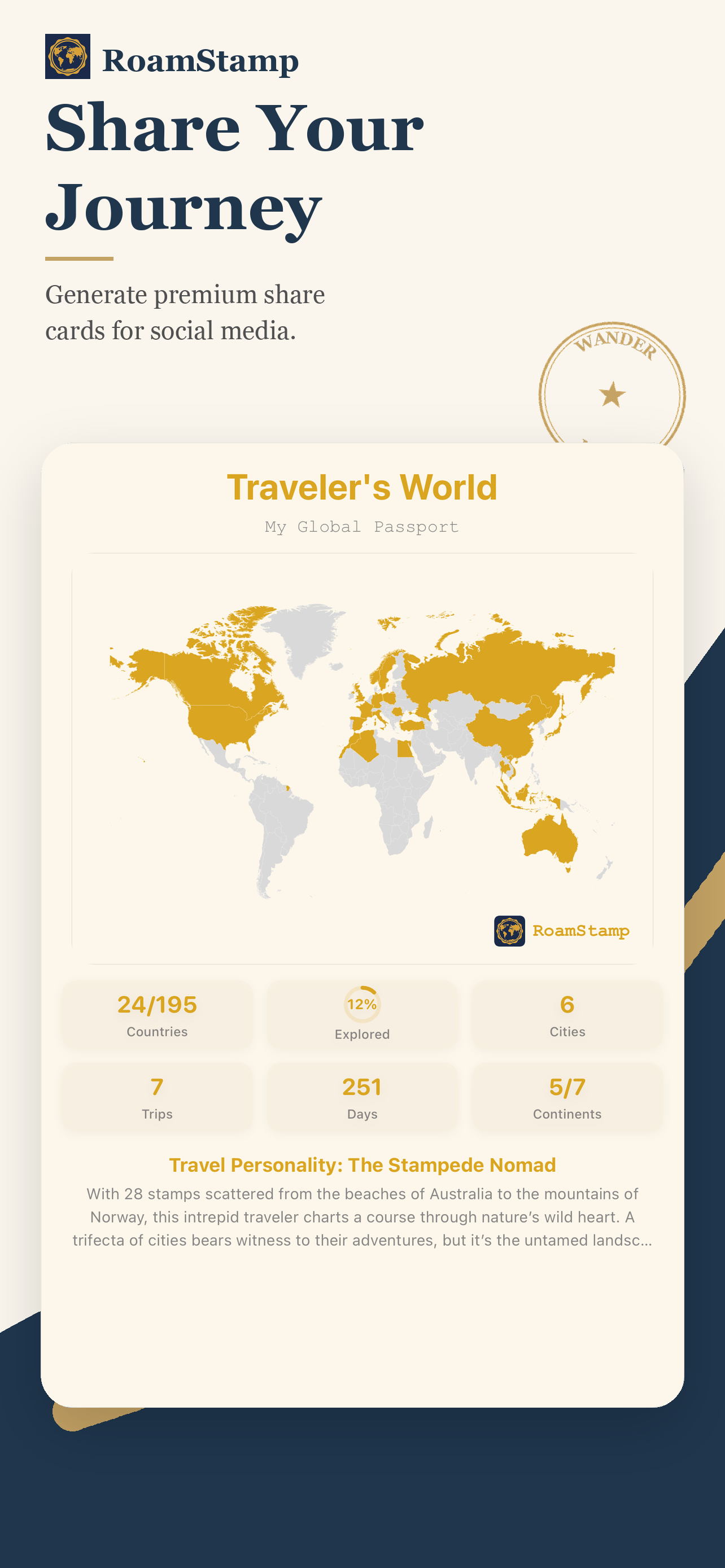 RoamStamp App Interface 3