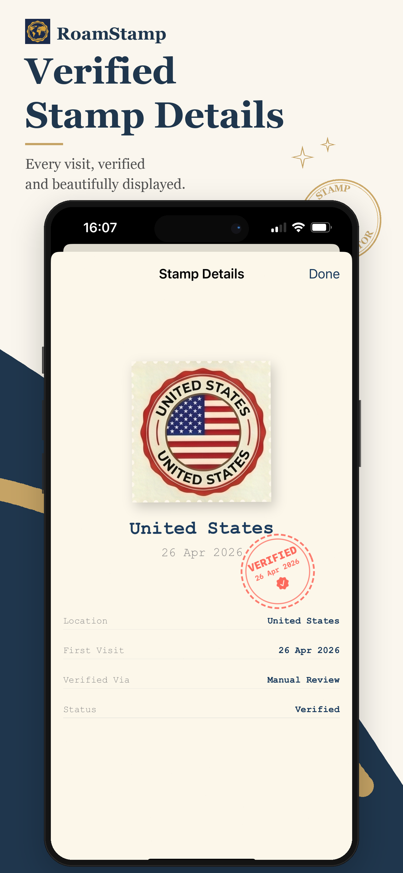 RoamStamp App Interface 4